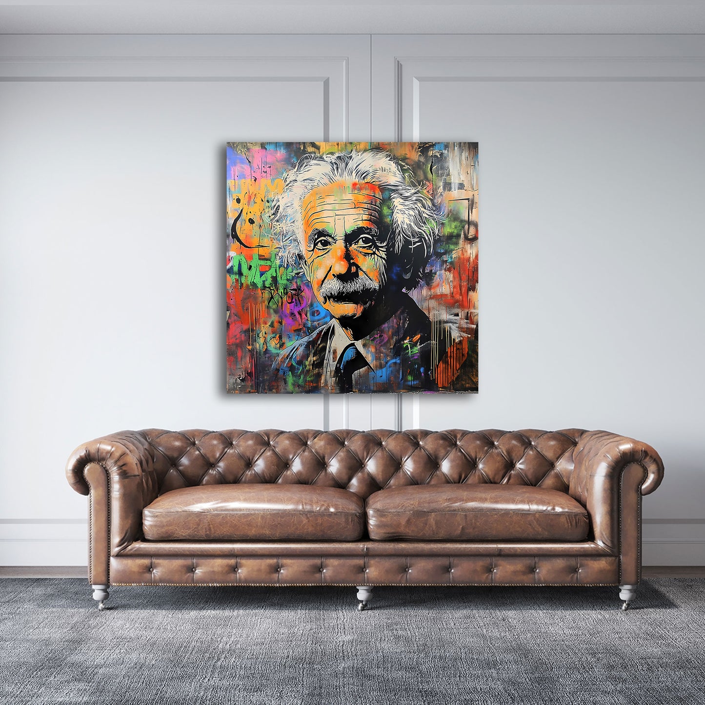 Street Art Albert Porträt Pop Art Wandbild