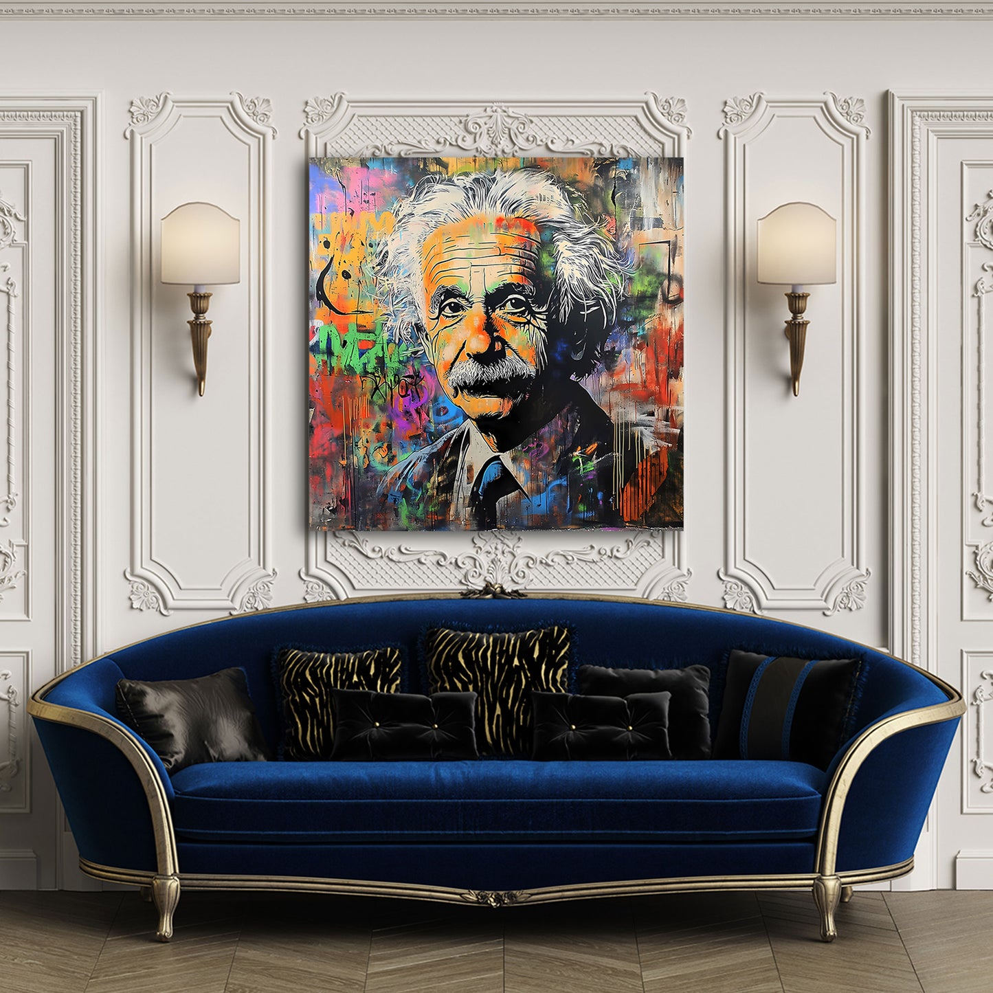 Street Art Albert Porträt Pop Art Wandbild