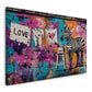 Street Art Graffiti Zebra Love Schrift Wäscheleine Wandbild