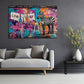 Street Art Graffiti Zebra Love Schrift Wäscheleine Wandbild