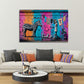 Street Art Graffiti Zebra Mädchen Hunde Wäscheleine Liebe Wandbild