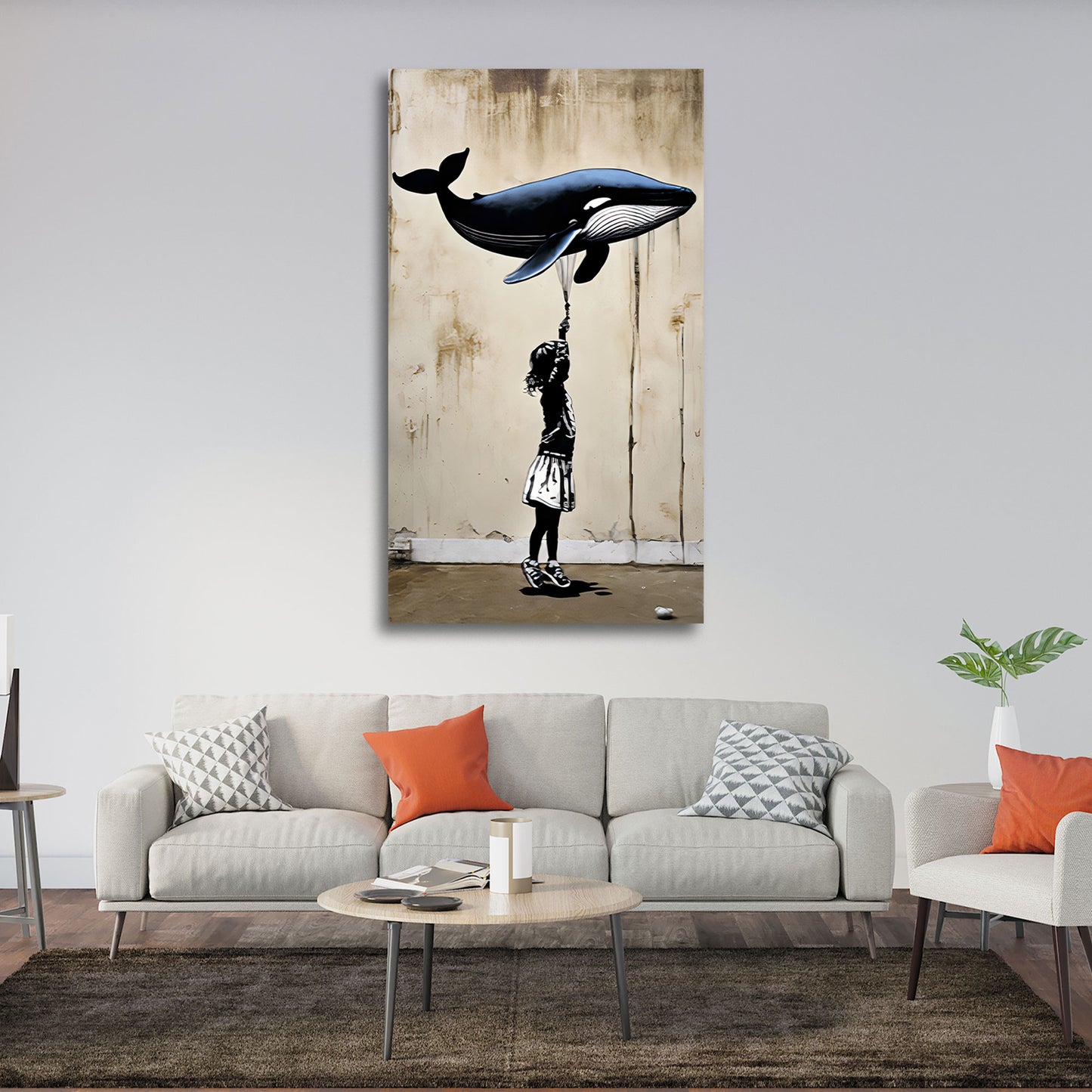 Street Art Kind mit Walballon BANKSY-ART Wandbild
