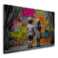 Street Art Kinder Hand in Hand Liebe Graffiti Wandbild