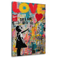 Street Art Mädchen Herzballon Love Dream Big Motivation Wandbild