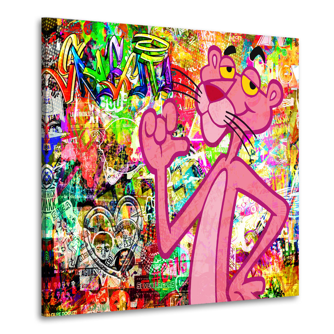 Street Art Pink Panther Kunstwerk Wandbild