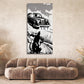 Street Art Ratte vor Oldtimer schwarz weiß BANKSY-ART Wandbild