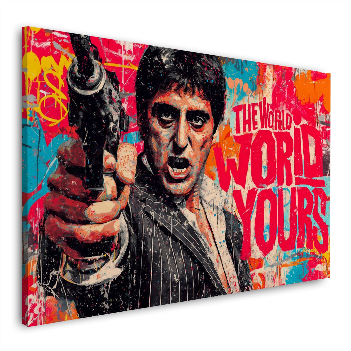 Street Art Scarface The World Is Your's Gangster Pop Art Wandbild