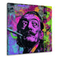 Dalí im Neon Porträt mit Zigarettenspitze Wandbild