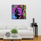 Dalí im Neon Porträt mit Zigarettenspitze Wandbild