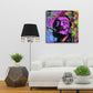 Dalí im Neon Porträt mit Zigarettenspitze Wandbild