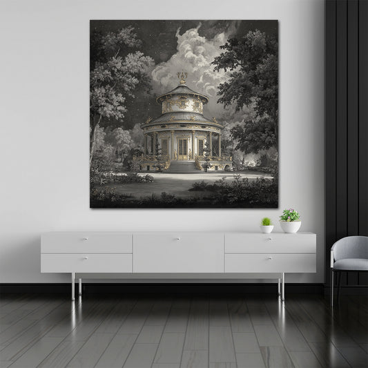 Teehaus Sanssouci Potsdam schwarz weiß Wandbild