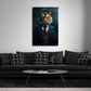 Tier Wandbild im Hochformat an einer Wohnraumwand