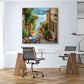 Toskana Italien Gasse See mit Segelboote Wandbild