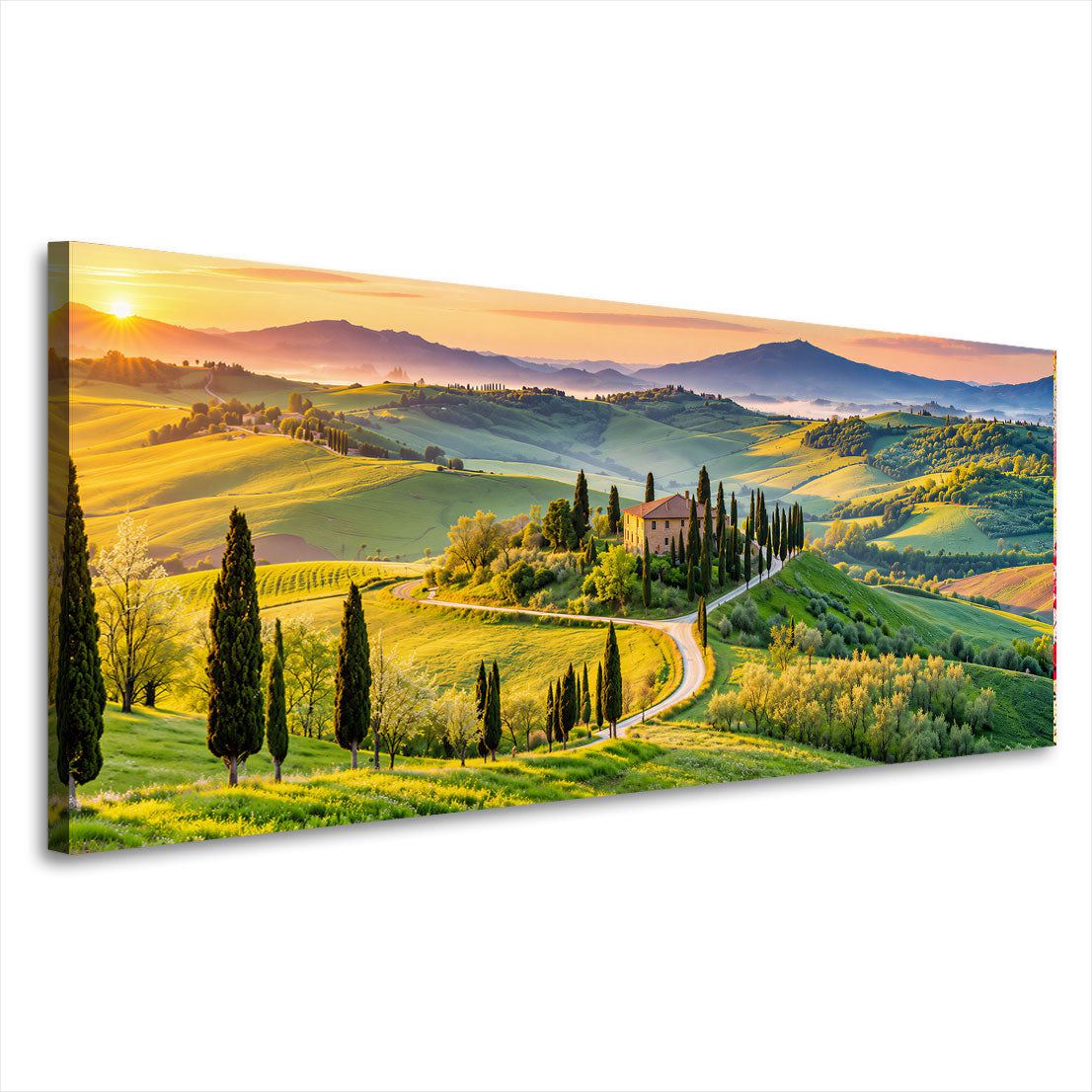 Toskana Landschaft Panorama Wandbild