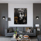 Tupac Only Can Judge Me schwarz gold Wandbild Wohnbeispiel