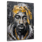 Tupac Porträt schwarz gold mit Bandana Wandbild