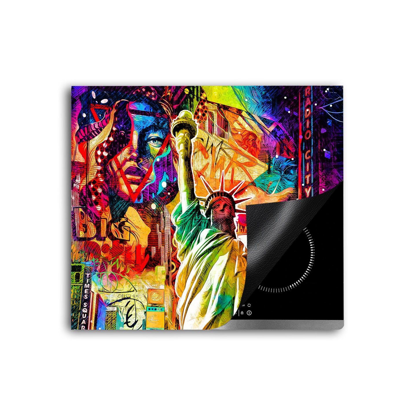 New York City Pop Art Herdabdeckplatte Induktionsschutz für Ceranfeld & Küche Deko