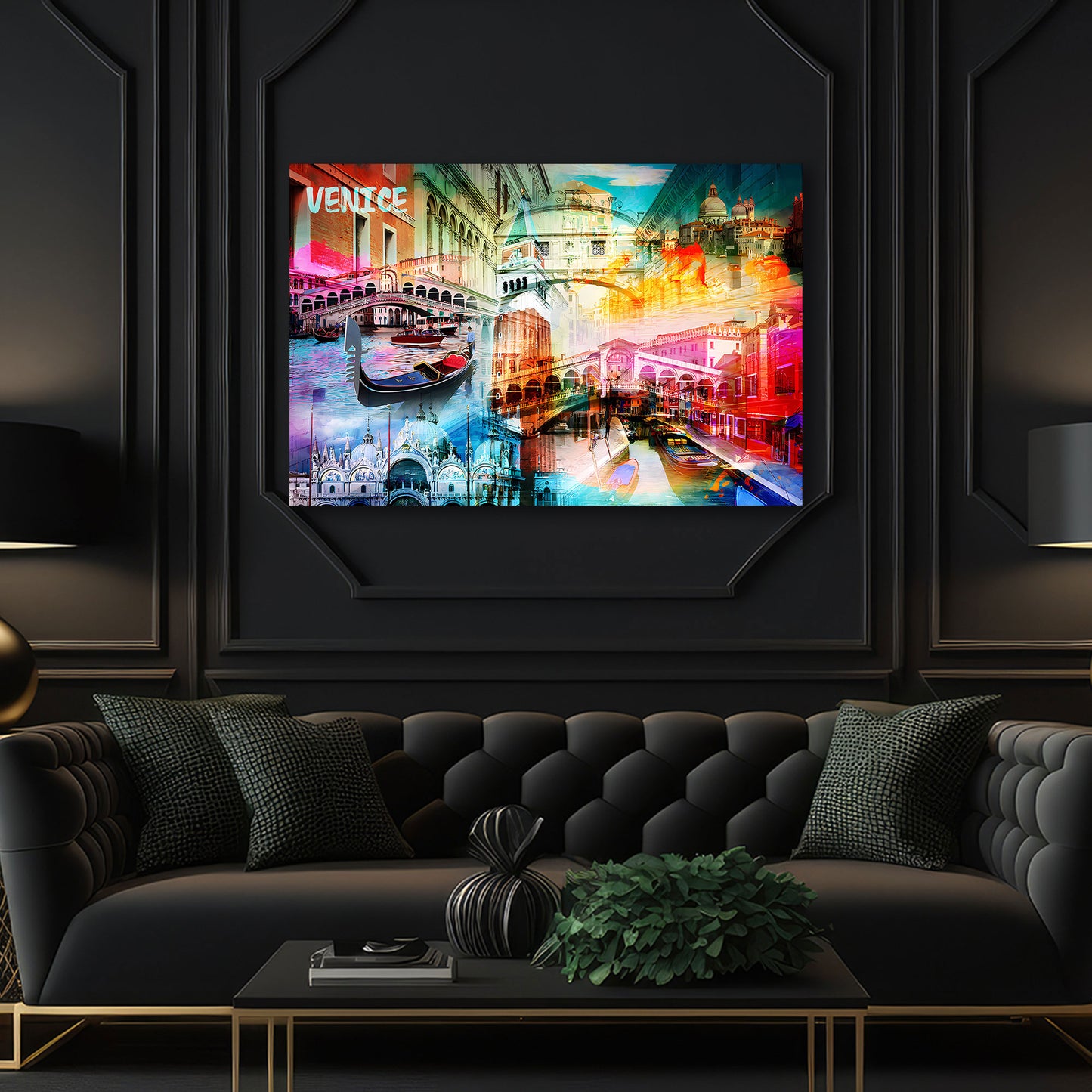 Venedig Gondeln Rialtobrücke Kanäle Architektur Wandbild