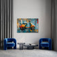 Abstrakte Vespa in expressivem Stil als Wandbild