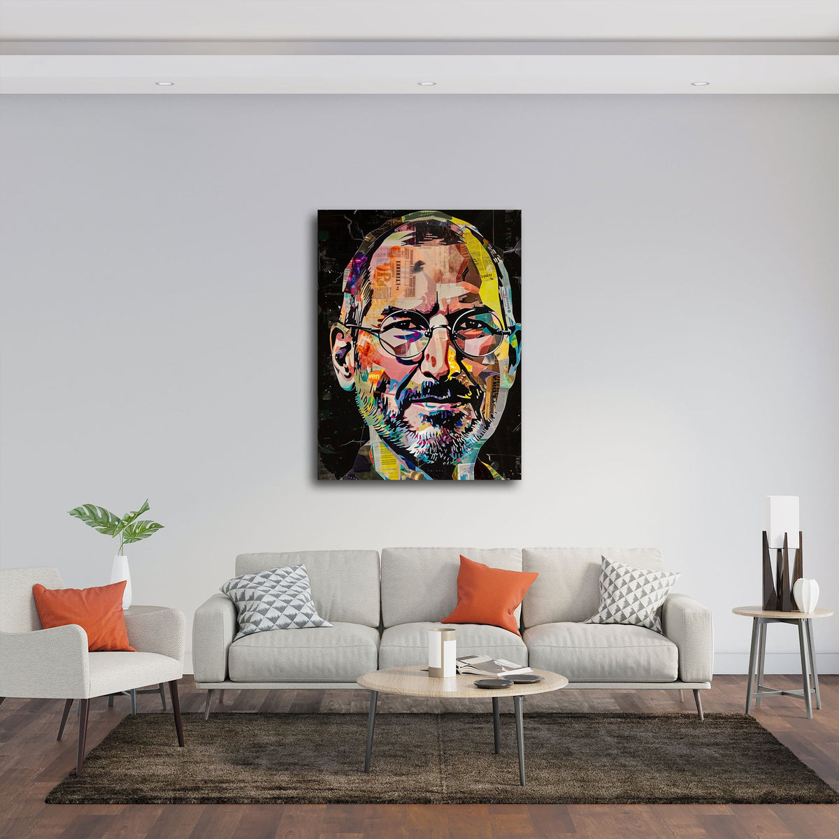 Pop Art Wandbild im Hochformat an einer Wohnraumwand