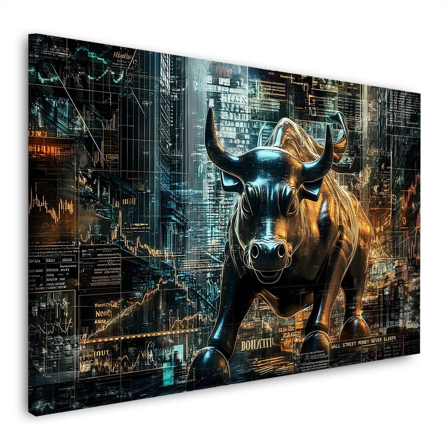 Wall Street Bulle Börse Geld und Erfolg Wandbild