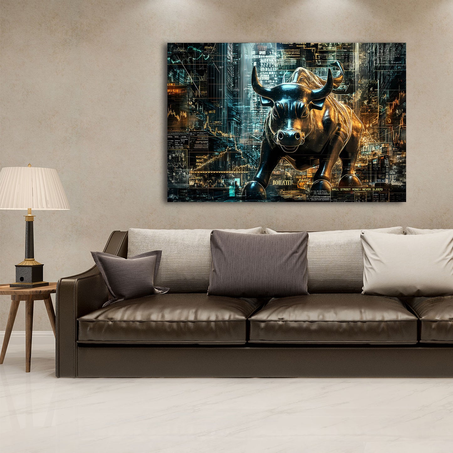 Wall Street Bulle Börse Geld und Erfolg Wandbild