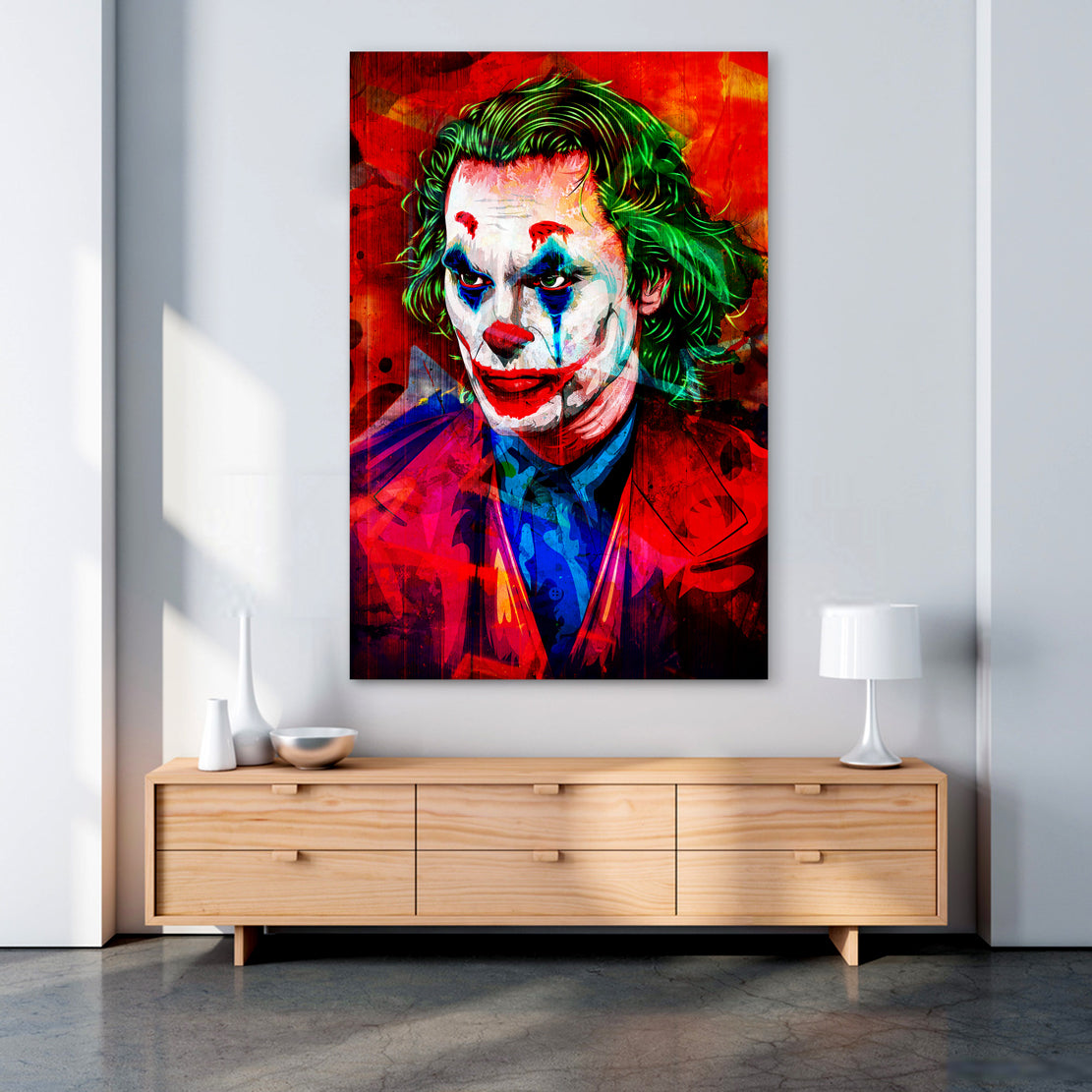 Joker Pop Art Red Style als Leinwandbild
