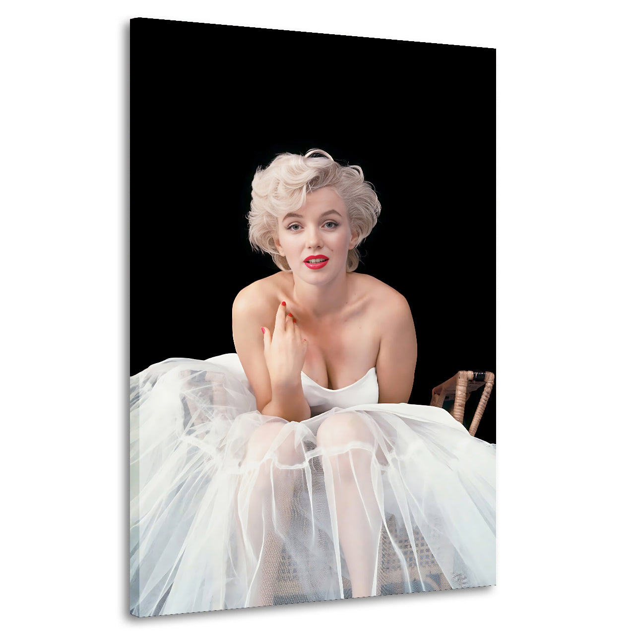 Wandbild Marilyn im weißen Kleid Black Style