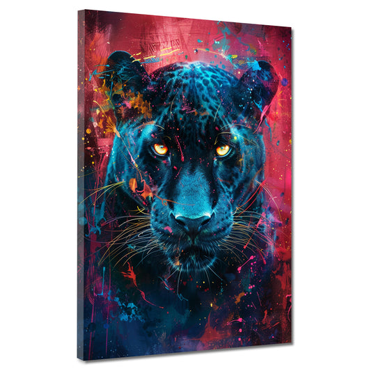 Wandbild Pop Art Panther leuchtend farbenfroh modern