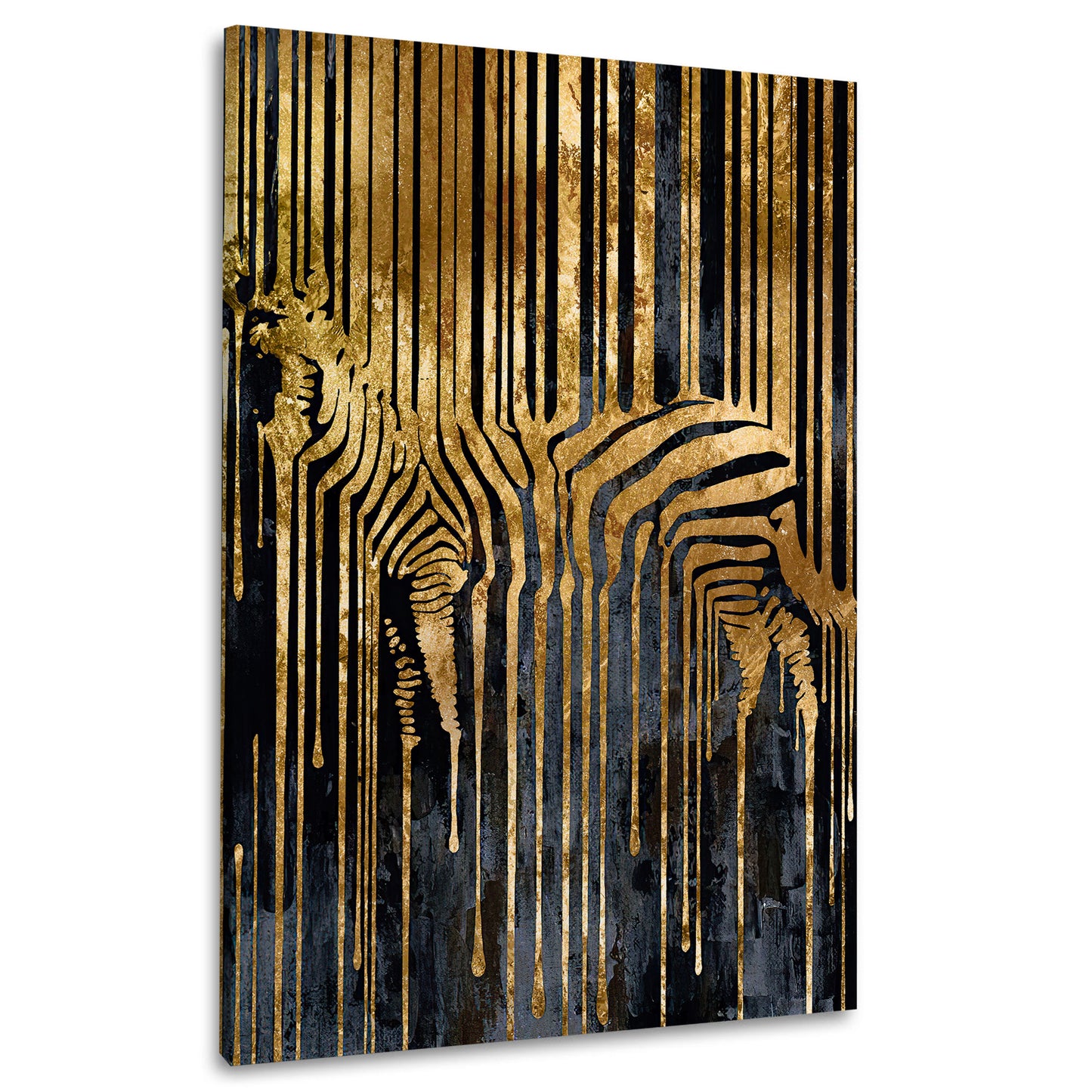 Wandbild Zebra abstrakt Gold Style