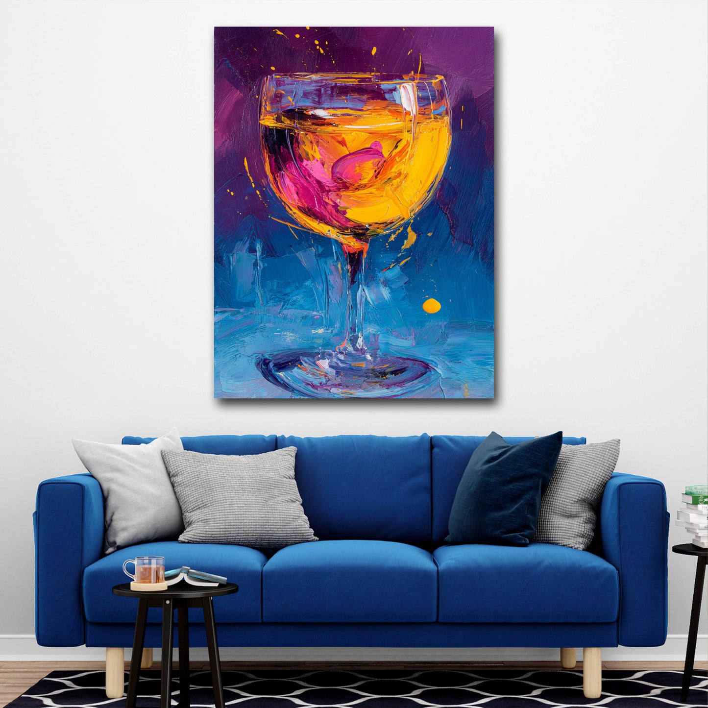 Weinglas Pop Art abstrakt Wandbild