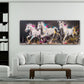 Weiße Pferde Panorama farbenfroh und expressiv Wandbild