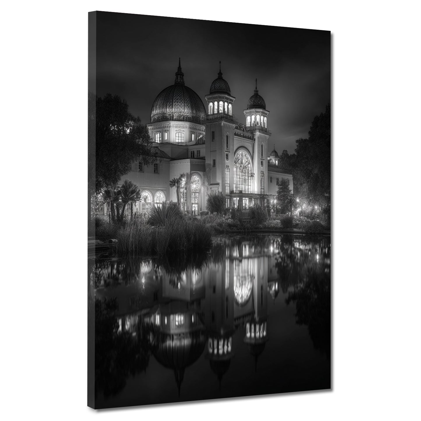 Wilhelma Stuttgart maurische Architektur schwarz weiß Wandbild