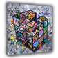 Zauberwürfel als Graffiti Collage auf grauem Grund Wandbild