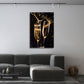Sekt Wandbild über einem Sofa im Wohnraum