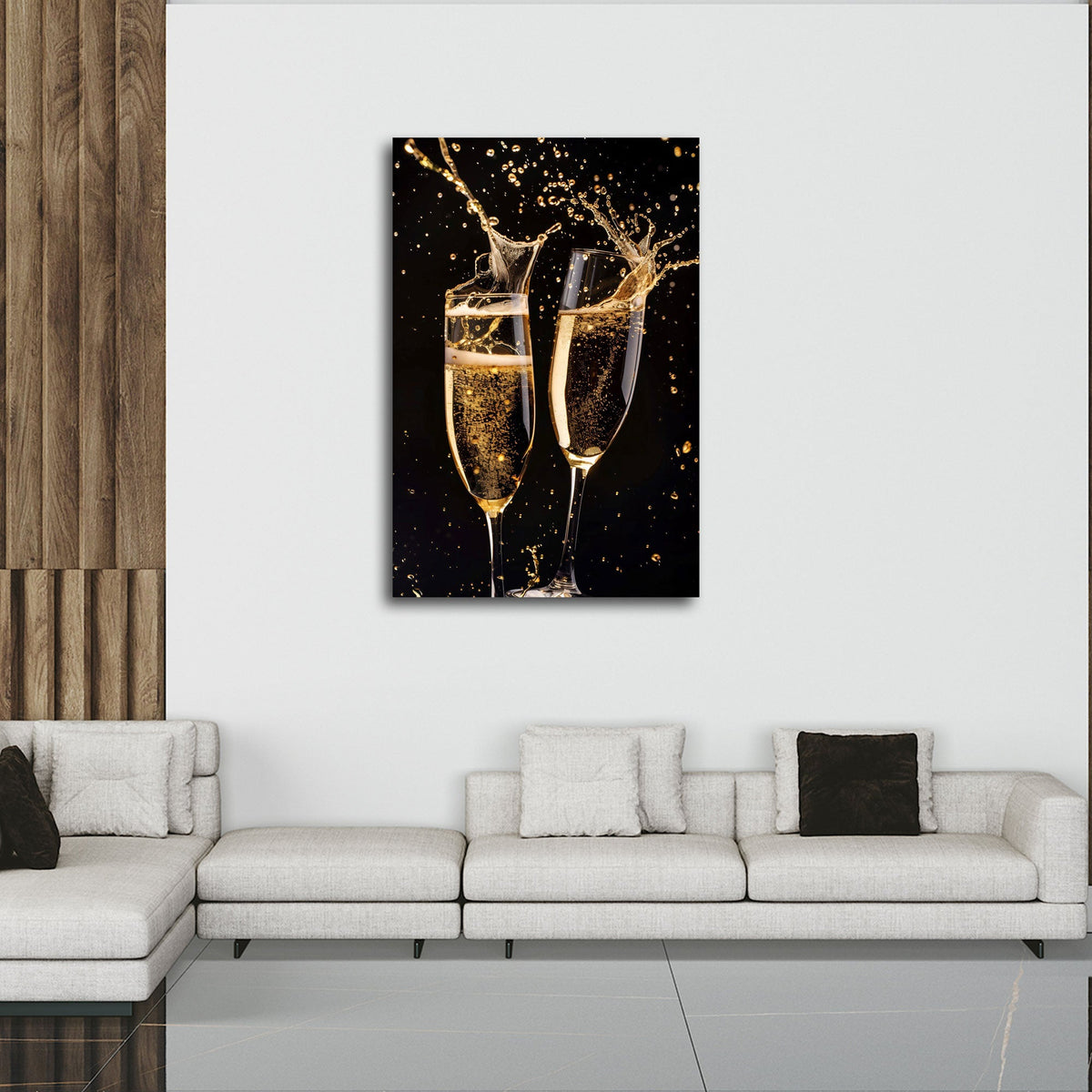 Lifestyle Wandbild im Hochformat an einer Wohnraumwand