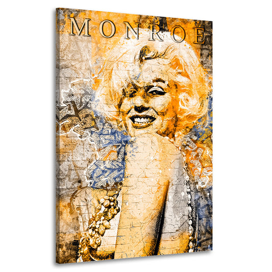 Wandbild Marilyn Monroe Wonderful Street Art Yellow Edition