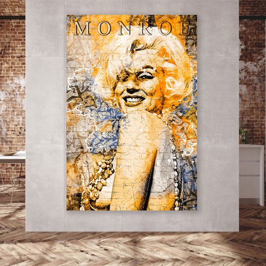 Wandbild Marilyn Monroe Wonderful Street Art Yellow Edition