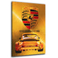 Auto Sportwagen Porsche premium Gold Edition Wandbild Leinwandbild
