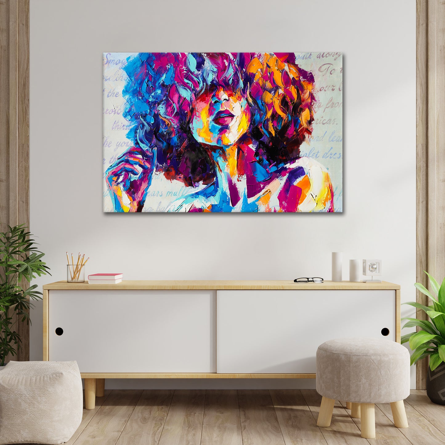 Wandbild Frau Paint Pop Art Style Kunstwerk