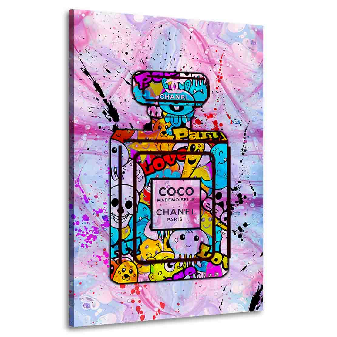 Wandbild Leinwandbild Luxury Parfüm Flasche Pop Street Art Style, Kunst