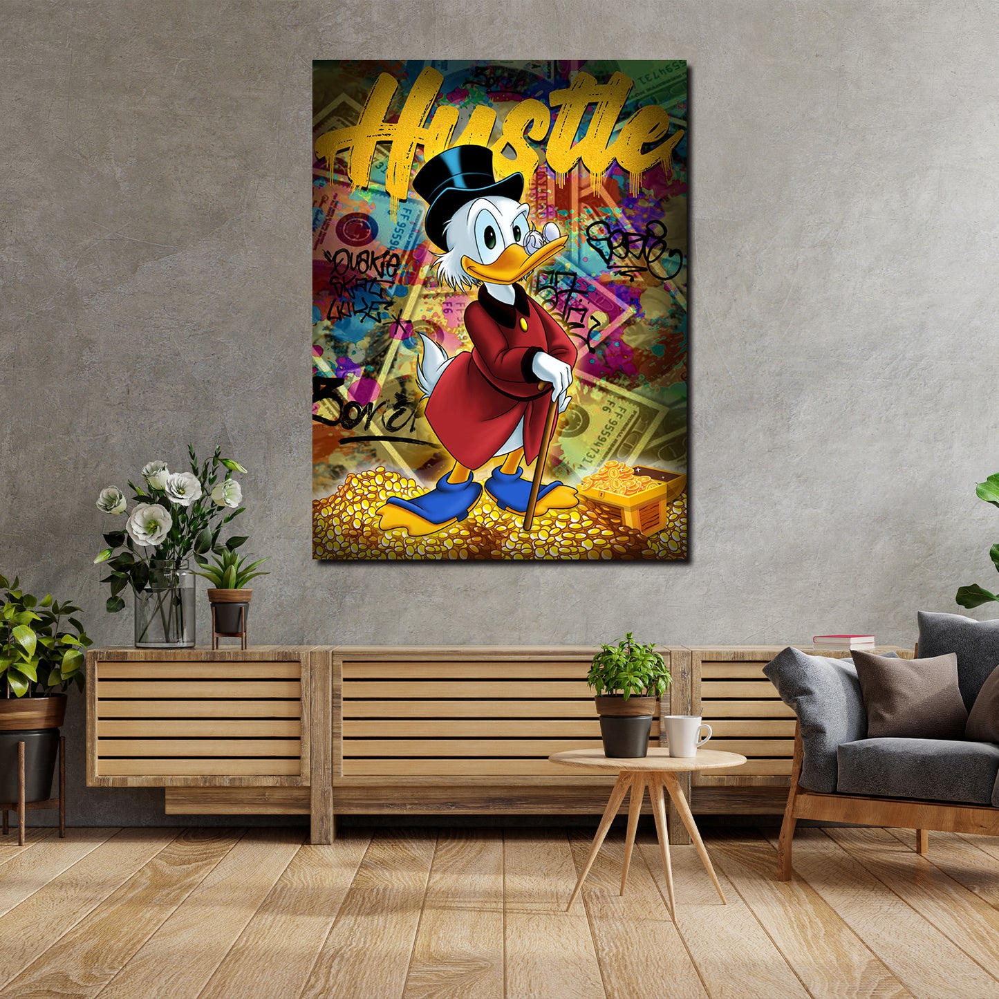 Wandbild Pop Street Art Duck Hustle