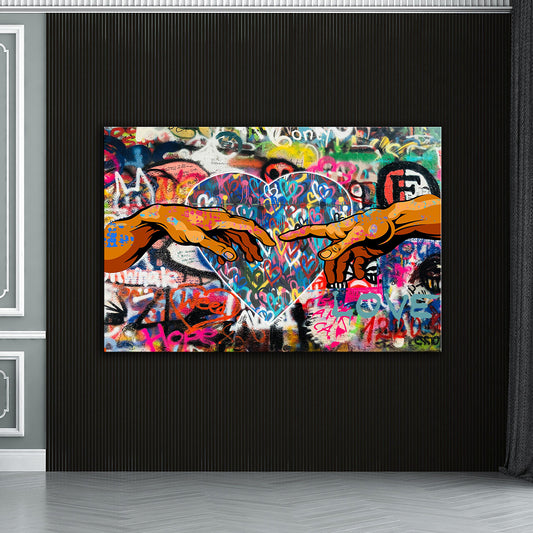 Wandbild Pop Street Art Kunstwerk Touch Of Love