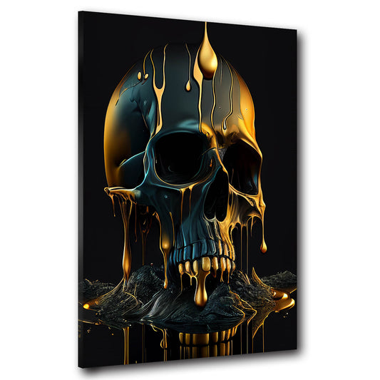 Wandbild Skull Gold Abstract