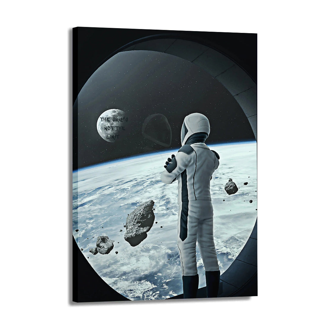 Wandbild Spaceman im Raumschiff The Sky Is Not The Limit, Weltraum