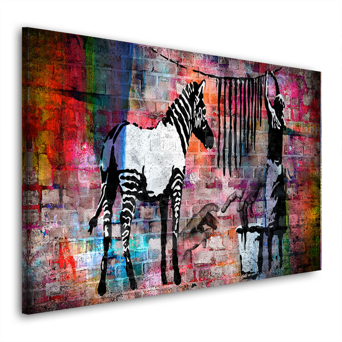 Wandbild Street Art Zebra Abstract Colour Style