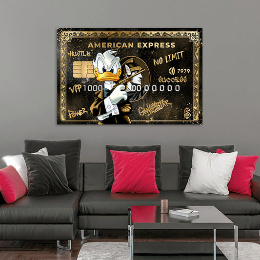 Duck Gangstar Style Karte Pop Art Wandbild Leinwandbild