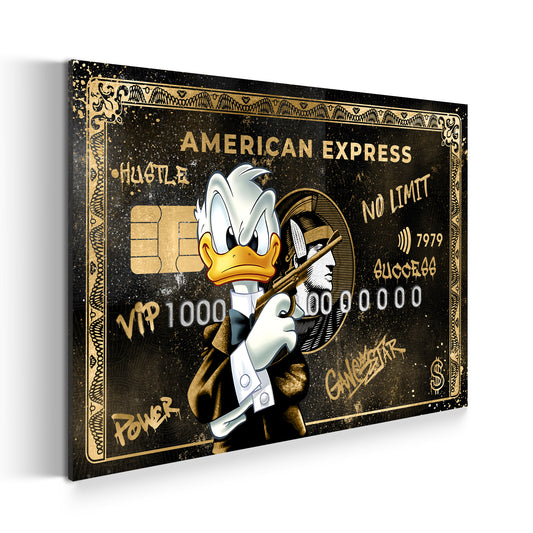 Duck Gangstar Style Karte Pop Art Wandbild Leinwandbild