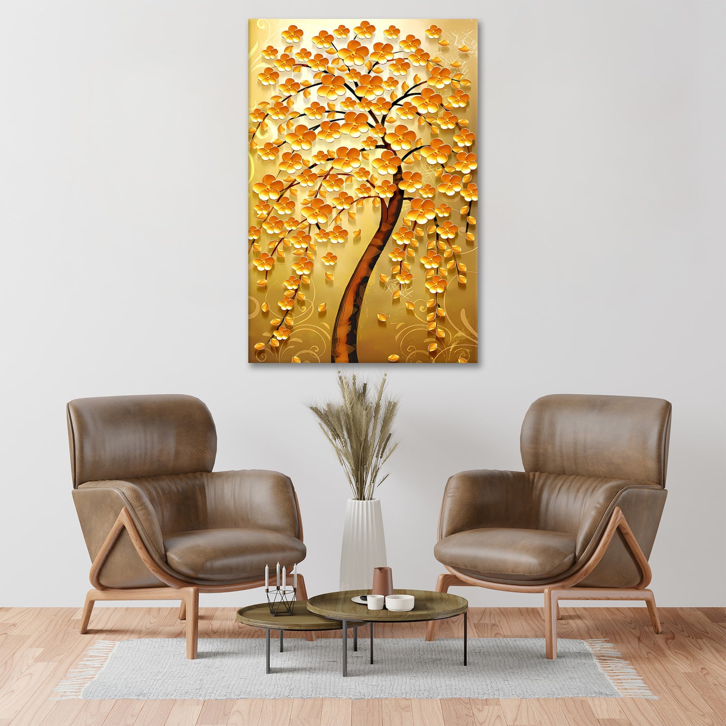 Wandbild abstrakt goldener Baum, Golden Tree, Natur