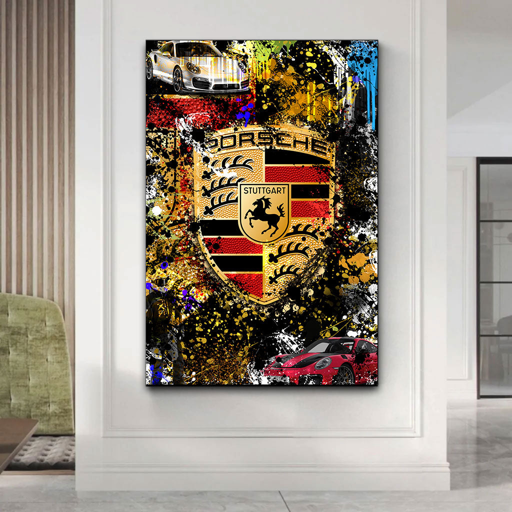 Wandbild abstrakte Kunst Auto Sport Sportwagen Pop Art